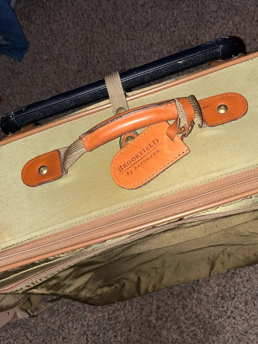 Vintage Hartmann Rolling Suitcase & Messenger Bag Set – Olive & Tan Leather